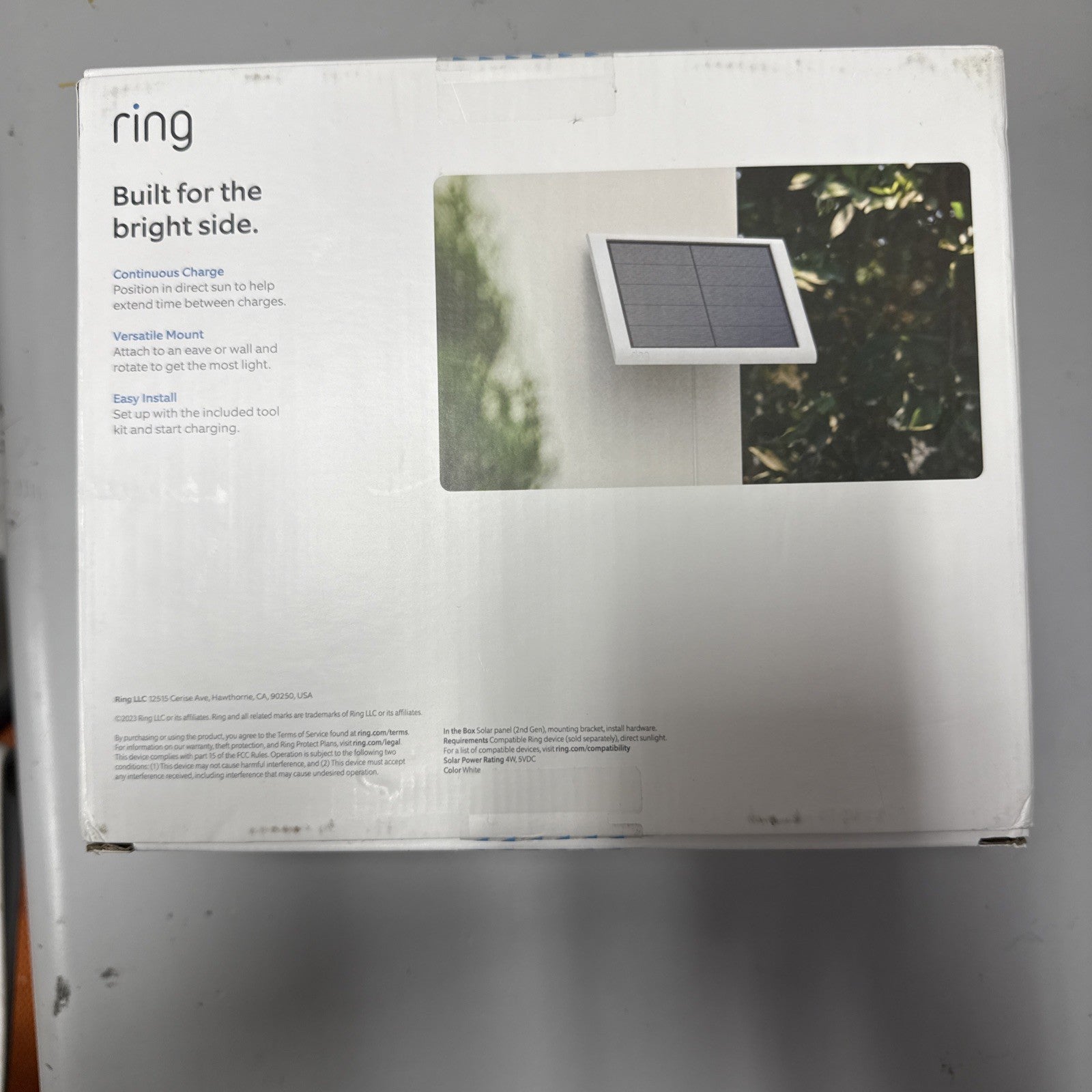 Ring 2nd Generation 4W Solar Panel for Select Ring Security Cameras-White