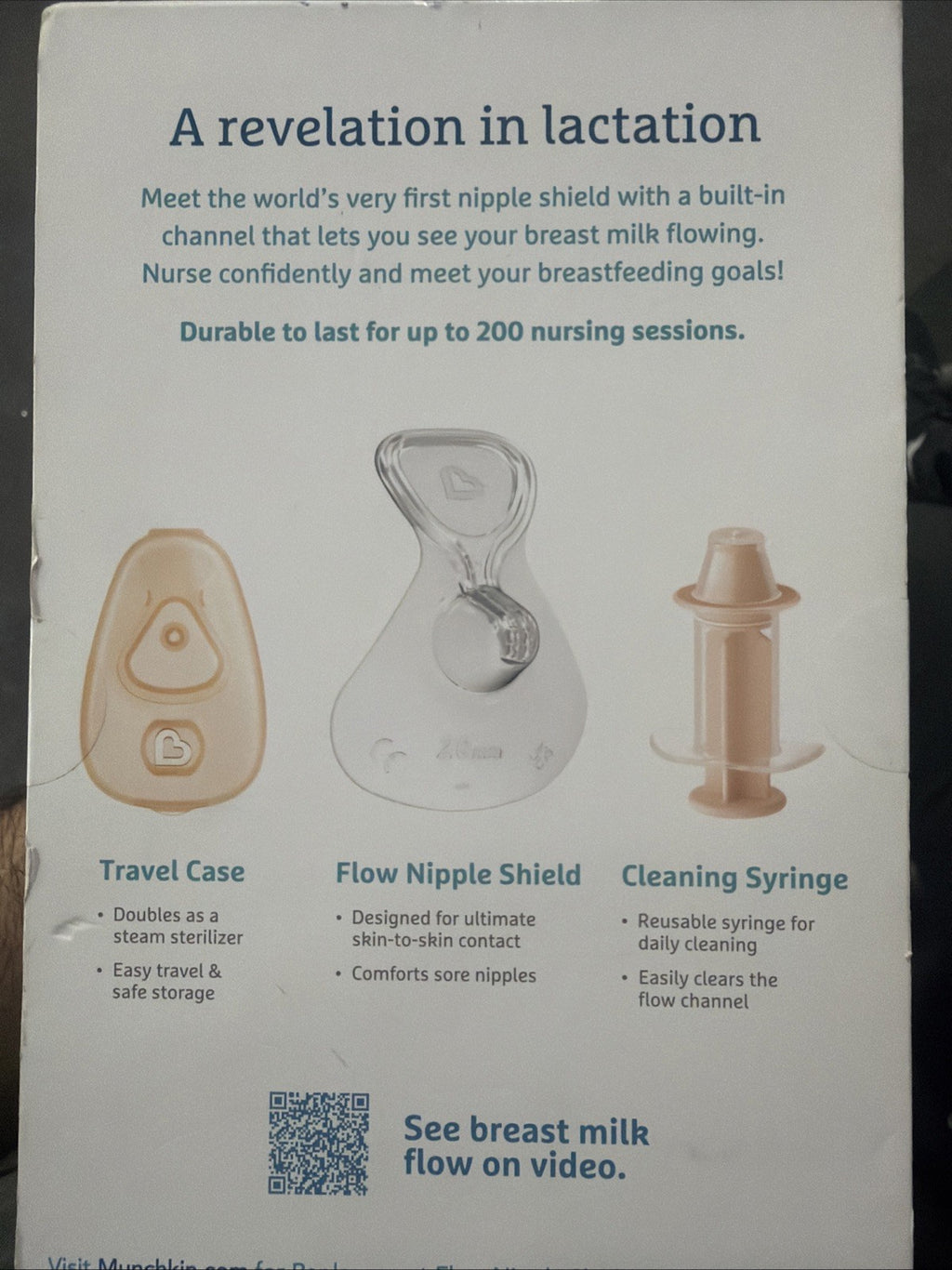 Munchkin Flow Nipple Shield w/ See Thru Channel to Watch Milk Flow Medium 20mm