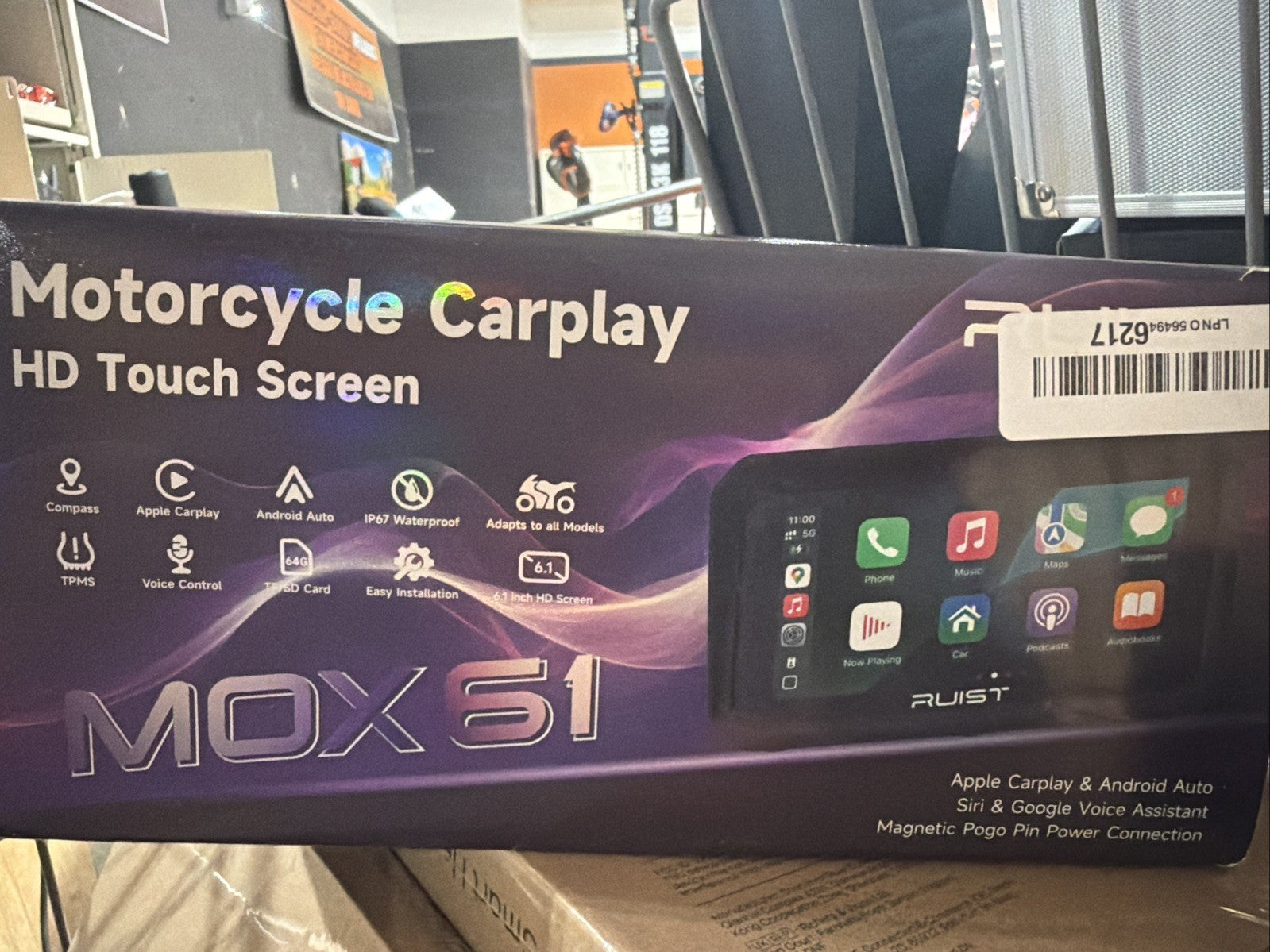 RUIST MOX61 6.1" Motorcycle CarPlay HD Touchscreen GPS, Wireless Android Auto