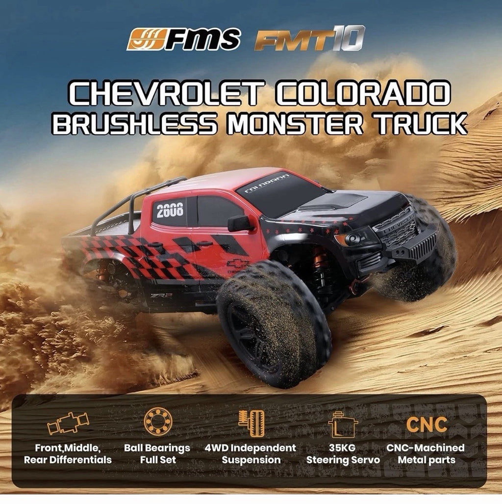 FMS FMT10 Chevrolet Colorado 1/10 RC Truck – Officially Licensed, 4WD Brushless