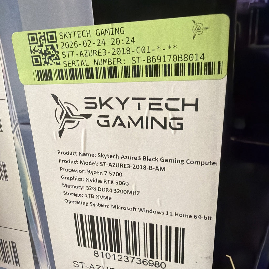 6 Skytech Azure 3 Gaming PC Ryzen 5 5500 RTX 3050 16GB 1TB SSD White