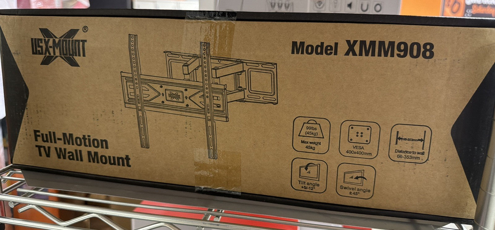USX-Mount Model XMM908 Full-Motion TV Wall Mount Opened, But Never Used. Max99lb