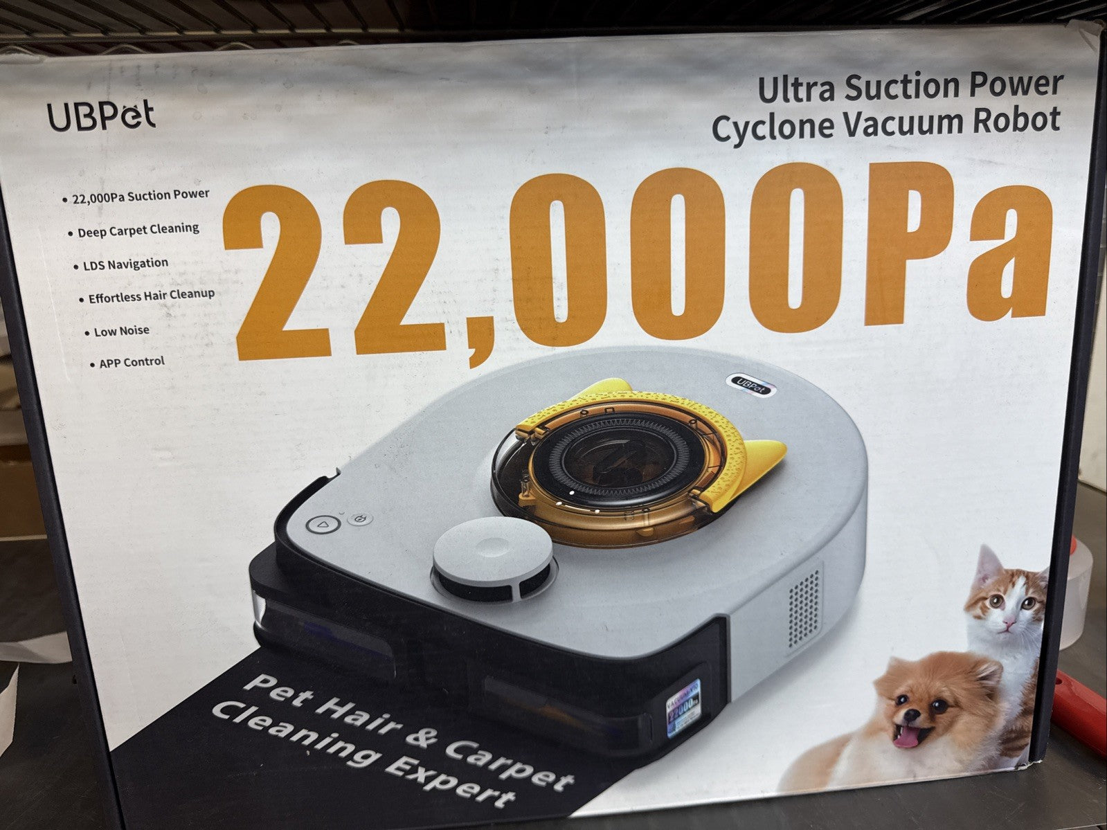 UBPET Robot Vacuum 22,000 Pa Ultra Suction Power Cyclone For Pet Hair & Carpet 