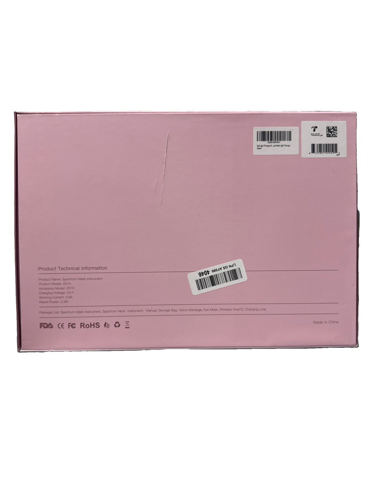 Red Light Therapy Mask for Face & Neck, 850nm NIR & 660nm LED, 4 Pink