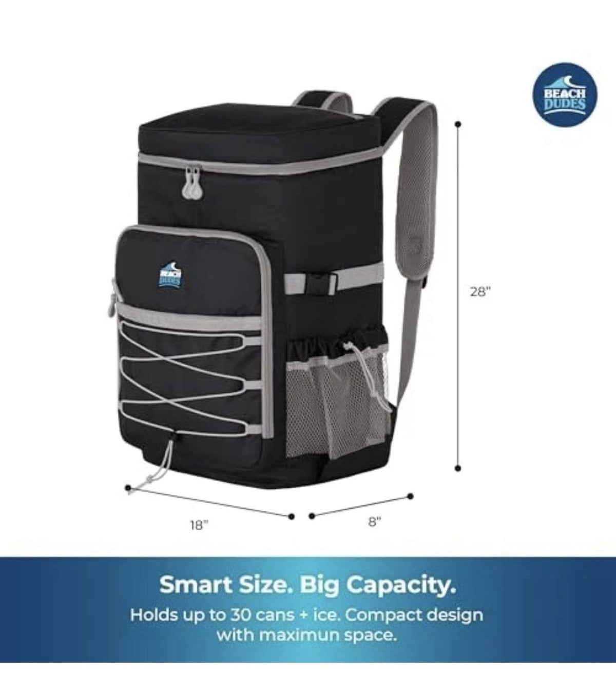 35-Can Cooler Backpack - 24 Hour Leakproof Soft Cooler | Heavy PHANTOM BLACK