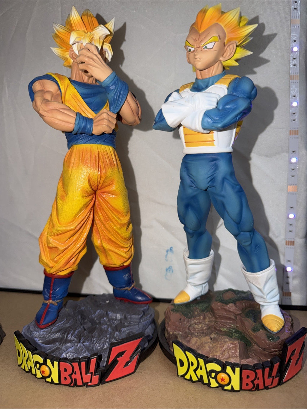 2pcs DBZ GK Goku 32cm & Vegeta 30cm Super Saiyan Figures, Brand New, U.S. Seller