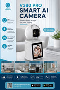 V380Pro Indoor Wi-Fi IP Camera 1080p 360° Motion Two-Way Talk LCD Screen