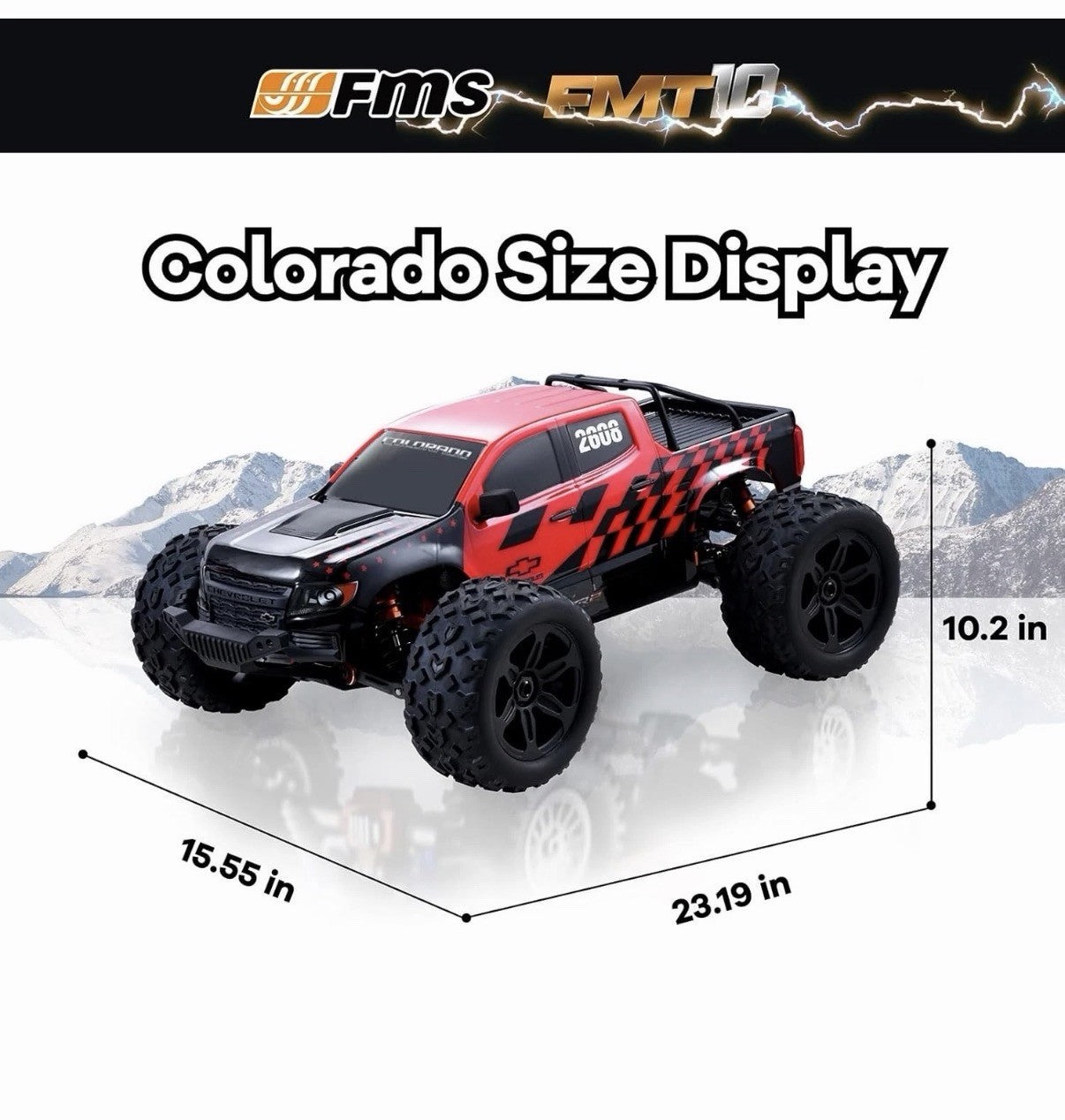FMS FMT10 Chevrolet Colorado 1/10 RC Truck – Officially Licensed, 4WD Brushless