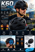Smart E-Bike Helmet with Bluetooth 5.4 Stereo Sound & Turn Signal Lights