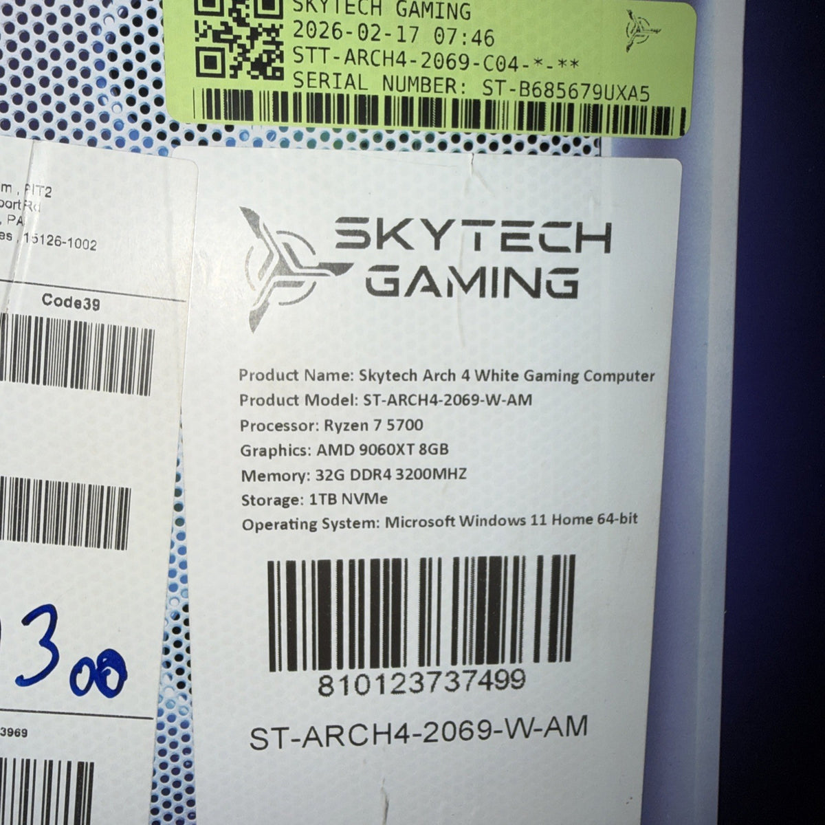 9 Skytech Gaming Shadow 4 Ryzen 7 5700 RTX 5060 Ti 32GB 1TB NVMe Windows 11