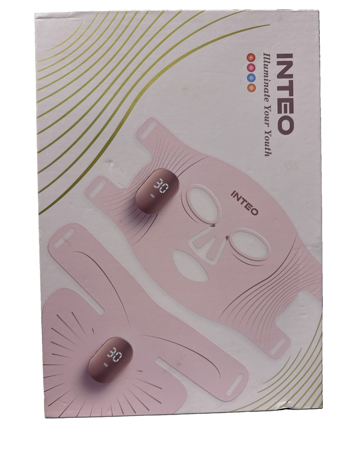 Red Light Therapy Mask for Face & Neck, 850nm NIR & 660nm LED, 4 Pink