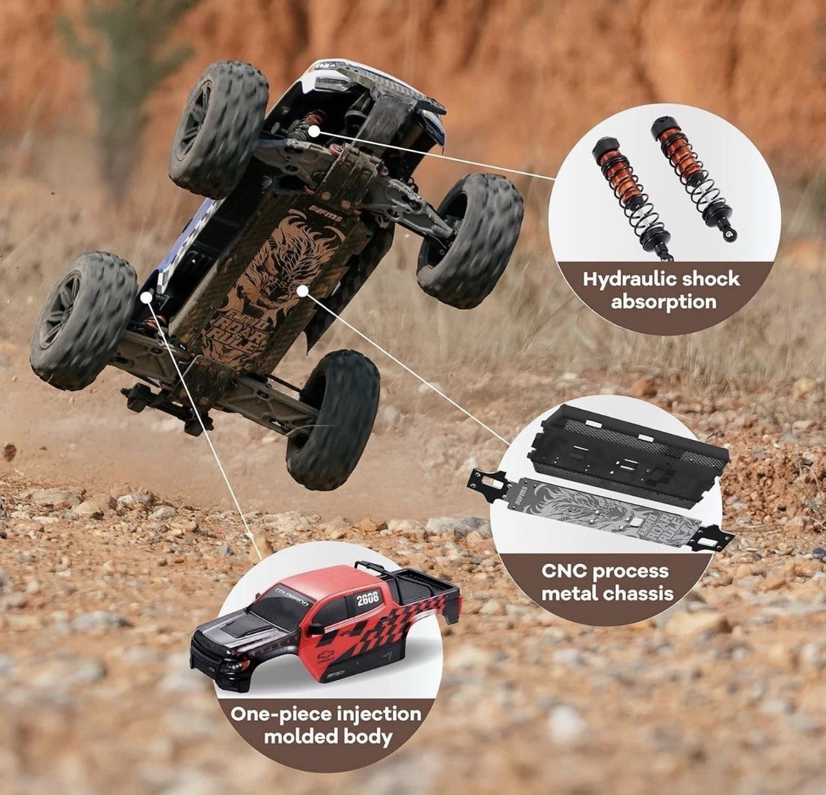 FMS FMT10 Chevrolet Colorado 1/10 RC Truck – Officially Licensed, 4WD Brushless
