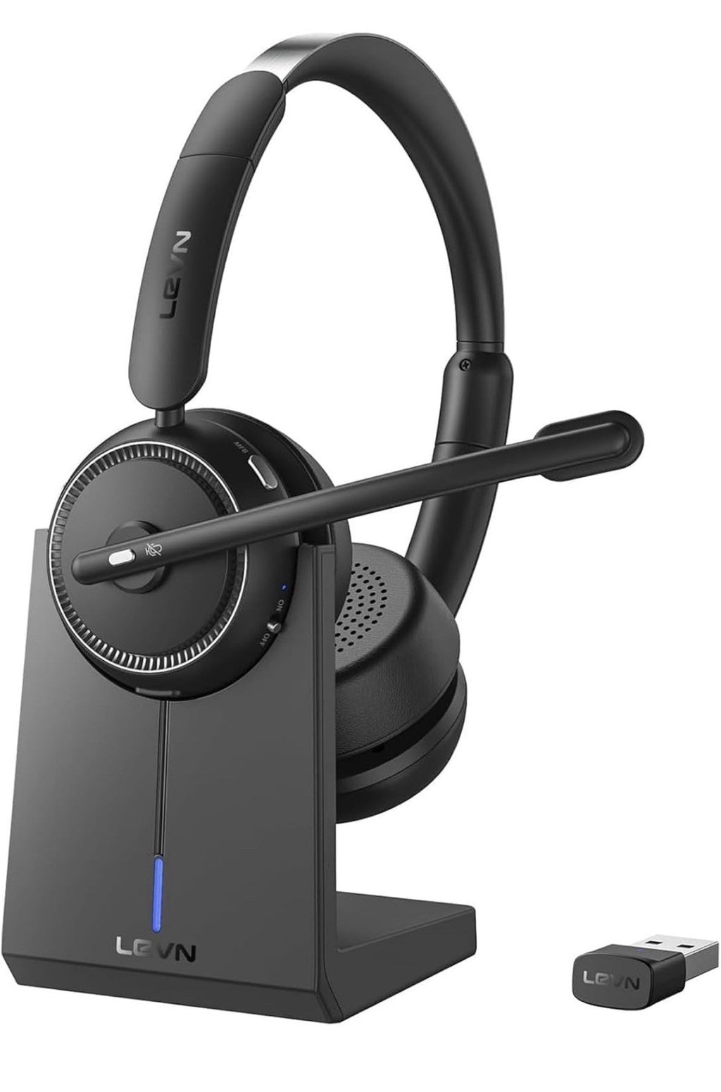 Wireless Headset with Mic for Work, Bluetooth Headset with Microphone