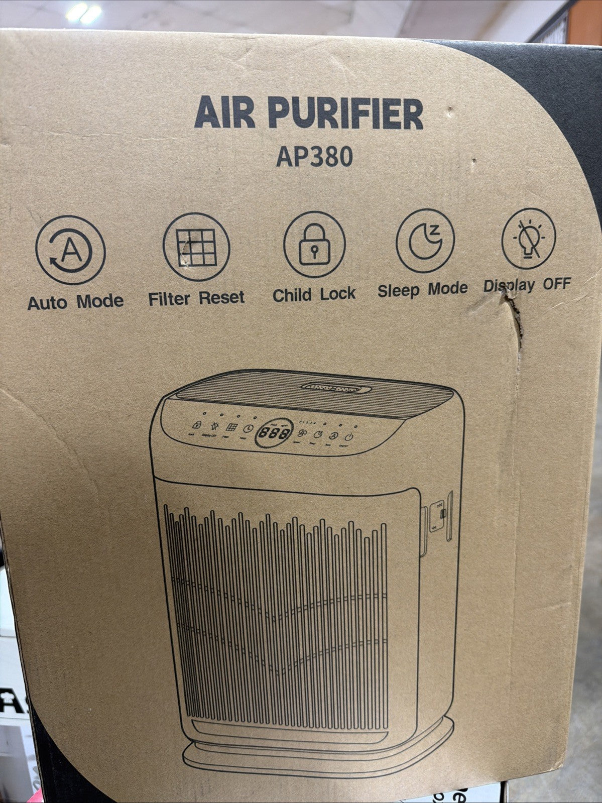 AP380 Portable Air Purifier Activated Carbon Touch Control