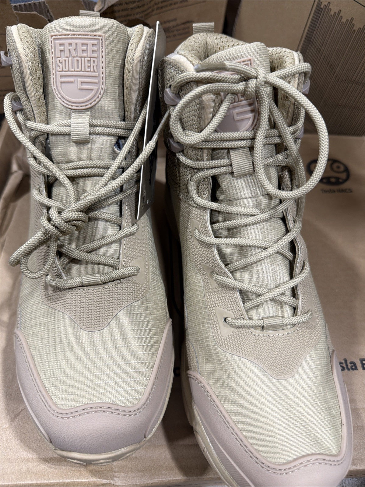 Free Soldier Men's Tactical Boots Beige Solid Insulated Water ProfUS Us9w,42EUR