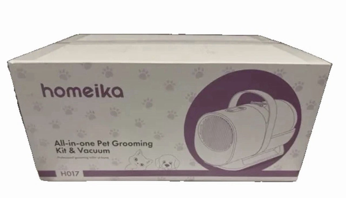 NIB Homeika Dog Grooming Kit & Vacuum Suction 99% Pet Hair, Dog Hair Vacuum H017