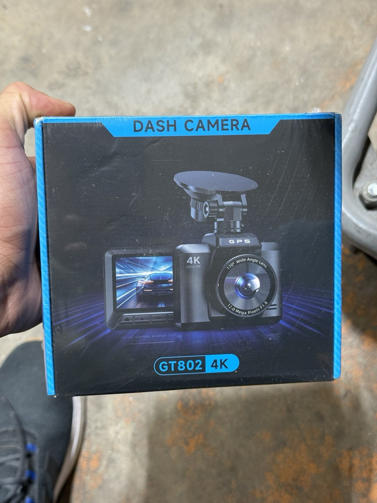 Dash Cam Front & Rear, 4K+1080P Dual Dash Cam for Cars Built'In Wifi GPS GT802